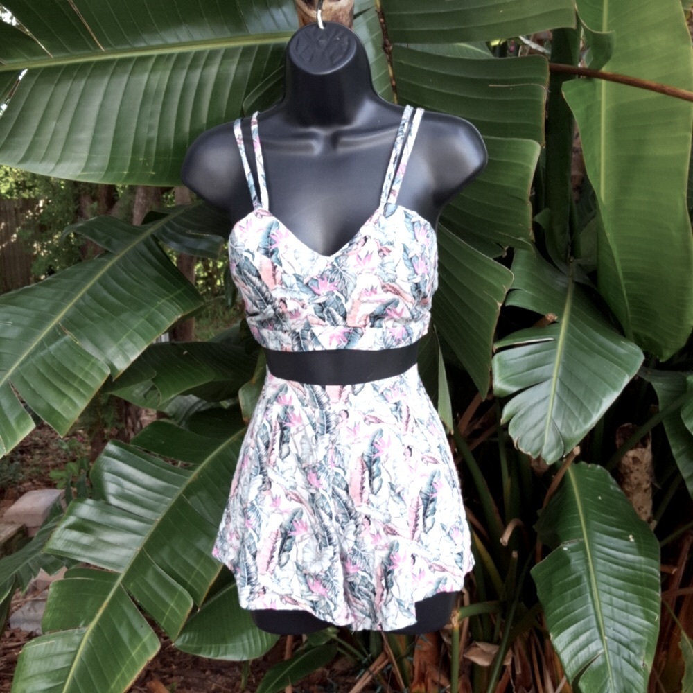 Retro 50s bbq two piece top and tap shorts
